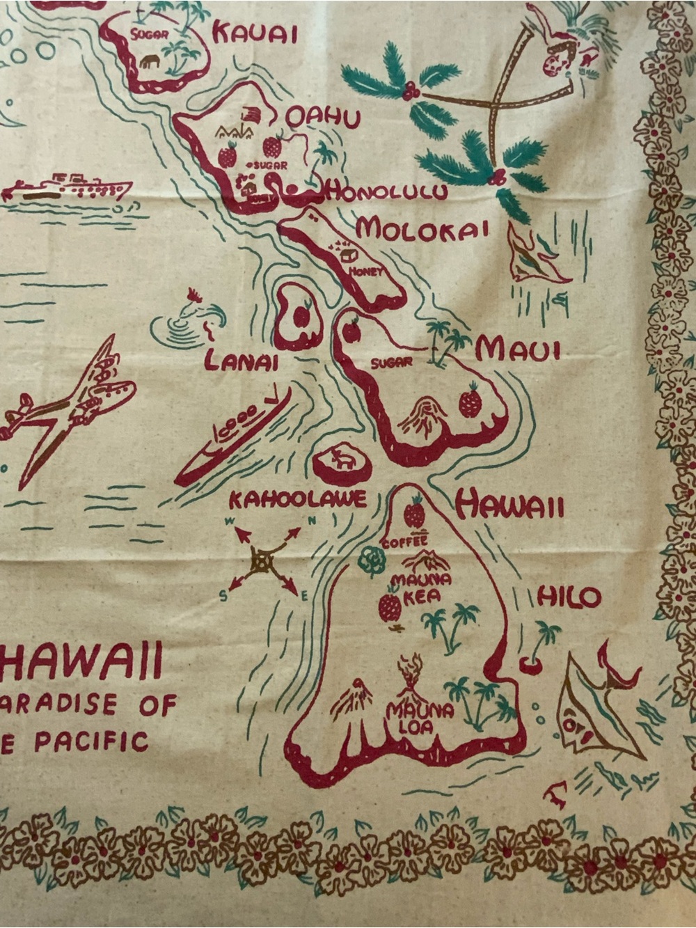 1940-50’s ‘Hawaii Paradise of the Pacific”Mint NOS
Tablecloth Rare - Picture 9 of 11